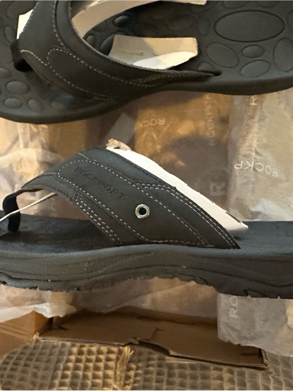 Rockport Black Thong Sandals MEN 10 - New! - Picture 6 of 6